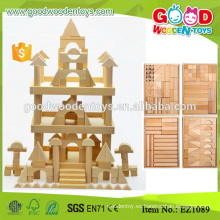 180pcs ronda esquinas madera natural inacabado niños grandes bloques